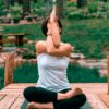 woman performing yoga