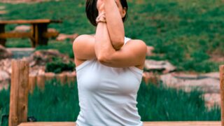 woman performing yoga