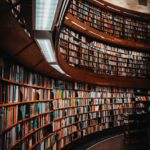 photo of brown wooden bookshelf